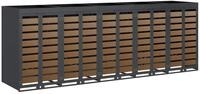 vidaXL M&uuml;lltonnenbox Wagenm&uuml;llbeh&auml;lter f&uuml;r 5 Beh&auml;lter Stahl Anthrazit (1...
