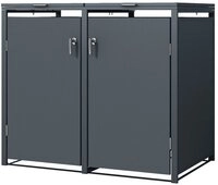 ML-DESIGN M&uuml;lltonnenbox M&uuml;llbox aus Stahl wetterfeste M&uuml;lltonnen Verkleidung