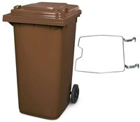 BRB-Lagertechnik M&uuml;lleimer BRB M&uuml;lltonne MGB 240 Liter, mit Klemmring f&uuml;r