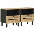 vidaXL Nachttisch Nachttisch 2 Stk. Natur 40 x 33 x 46 cm Massivholz (2-St)