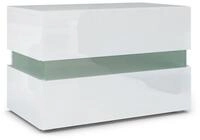 Vladon Nachttisch Flow (Nachttischschrank, mit Schublade zur Wandmontage), Wei&szlig;