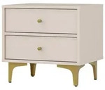 Masseno Nachttisch TORINO 51,8 cm Nachtschrank mit 2 Schubladen Beige...