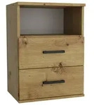 Masseno Nachttisch NOCTA 48 cm Nachtschrank mit 2 Schubladen Eiche Artisan...