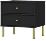 Masseno Nachttisch TORINO 51,8 cm Nachtschrank mit 2 Schubladen Graphitfarben grau