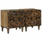 vidaXL Nachttisch 40 x 33,5 x 46 cm Nachttisch 2er Set Nachtschrank Braun...