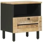 vidaXL Nachttisch Nachttisch Natur 40 x 33 x 46 cm Massivholz (1-St)