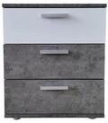 HTI-Living Nachtschrank Nachtkommode 3 Schubladen Nina Beton Wei&szlig; (St&uuml;ck,...