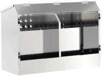 vidaXL Futterspender Kaninchenf&uuml;tterer Silber 64,5 x 25,5 x 45,5 cm Verzinkter...
