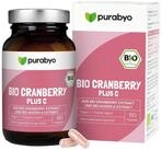 Purabyo Bio Cranberry plus C, 600 mg Bio Cranberry Extrakt, im Glas Kapsel, 1...