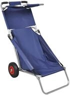 vidaXL Campingstuhl Strandwagen mit R&auml;dern Tragbar Klappbar Blau