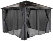 GARMIO Pavillon Pavillon mit &Uuml;berdachung, Metallgestell Rom mit 4 S&auml;ulen,...