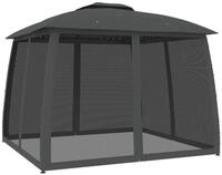 vidaXL Partyzelt Pavillon mit Doppeldach & Netzw&auml;nden Anthrazit 2,93x2,93m...
