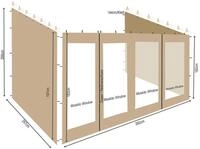 Quick Star Pavillonseitenteil Rollpavillon Seitenwand Set 3tlg 3x4m, 40x50 cm,...