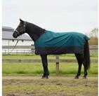 vidaXL Tierdecke Pferdedecke Dunkelgr&uuml;n und Schwarz 165 cm Polyester