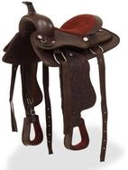 vidaXL Westernsattel, Sattel, Halfter & Brustblatt Echtleder 12" Braun