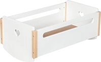 goki Puppenbett Puppenwiege Herz, wei&szlig; & natur, Holz-Puppenbett mit...