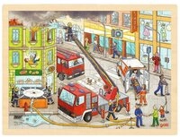Gollnest & Kiesel Puzzle Einlegepuzzle Feuerwehreinsatz, Puzzleteile