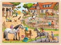 Gollnest & Kiesel Puzzle Einlegepuzzle Reiterhof, 96 Puzzleteile
