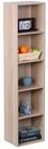 relaxdays B&uuml;cherregal W&uuml;rfelform, Eiche, 5 F&auml;cher