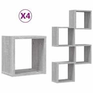 vidaXL Regal Wandregale Wandhalterung 4 Stk. Graues Sonoma 26 x 15 x 26 cm,...