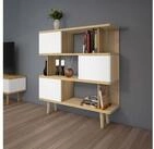 loft24 B&uuml;cherregal Aria, Regal, Standregal mit T&uuml;ren, skandinavisches Design,