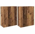 vidaXL H&auml;ngeschrank Wandschrank 2 Stk. Altholz 69,5 x 34 x 90 cm Holzwerkstoff