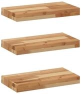 vidaXL Regal Schweberegale 3 Stk. 40x20x4 cm Massivholz &Ouml;lbehandelt, 3-tlg.