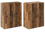 vidaXL H&auml;ngeschrank Wandschrank 2 Stk. Altholz 69,5 x 34 x 90 cm Holzwerkstoff
