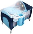 COSTWAY Baby-Reisebett 4 in 1 Kinderbett, klappbar, mit Matratze & 2 Rollen