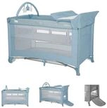 Lorelli Baby-Reisebett Reisebett Torino plus 2 Ebenen, Wickelauflage Spielbogen