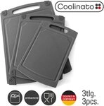 Coolinato Schneidebrett 3tlg Set versch Gr&ouml;ssen grau