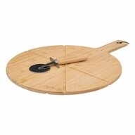 5five Simply Smart Pizzaschneidebrett Pizza-Schneidebrett, Bambus, Edelstahl,...