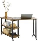 SoBuy Beistelltisch FWT83, mit 2 Ablagen Sofatisch mit Rollen Couchtisch