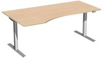 geram&ouml;bel Schreibtisch Elektro-Hubtisch links S-08F1812-BS buche/silber