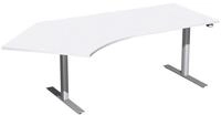 geram&ouml;bel Schreibtisch Elektro-Hubtisch links S-08F1615-WS wei&szlig;/silber