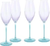 CreaTable Sektglas Swirly Spring, Sektgl&auml;ser-Set, 4-tlg., 4-tlg., Glas, Rillen