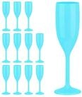 relaxdays Sektglas Sektgl&auml;ser Kunststoff 12er Set, Kunststoff, T&uuml;rkis