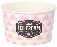 PAPSTAR Einwegbecher Eisbecher, Pappe 250 ml &Oslash; 10 cm, 6 cm rosa Triangle 1200...