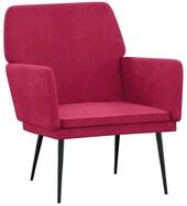 vidaXL Sessel Sessel Weinrot 62x79x79 cm Samt (1-St)