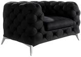 S-Style M&ouml;bel Chesterfield-Sessel Kalina mit silbernen Metall F&uuml;&szlig;en, mit