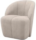 WOOOD Drehsessel Mojo Natur Cord-Bezug - moderner Relaxsessel, Drehbar, Bequeme