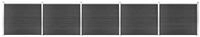 vidaXL Gartenzaun Zaunelement Set WPC 872x146 cm Grau, (1-St)