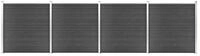 vidaXL Gartenzaun Zaunelement Set WPC 699x186 cm Schwarz, (1-St)