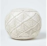 Homescapes Pouf Geh&auml;kelter Pouf, natur, 35 x 40 cm