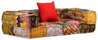 vidaXL Pouf, 2-Sitzer Modularer Pouf Patchwork Stoff
