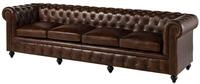 Massivmoebel24 Sofa CHESTERFIELD, Sofa 4-Sitzer Echtleder 274x82x75 braun