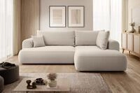 Selsey Ecksofa OVO, mit Schlaffunktion, Bettkasten & Boucl&eacute;-Bezug, 252x183 cm