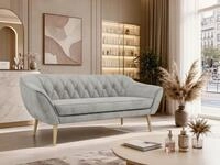 MKS M&Ouml;BEL Sofa PIRS, 3-Sitzer, Design mit Steppung, Wellenfederung,...