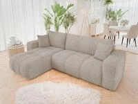 MIRJAN24 Ecksofa Fetrinu Boucle, mit Schlaffunktion und Bettkasten,...