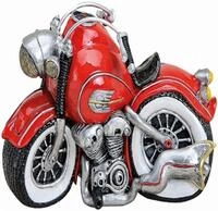Wurm Spardose Spardose Sparschwein Sparb&uuml;chse Motorrad Bike old Style rot